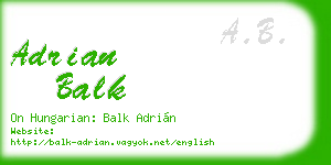 adrian balk business card